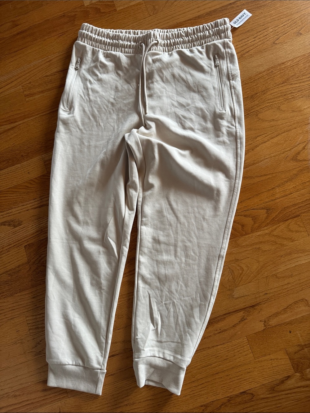 Old Navy new! Cream/Tan Drawstring Jogger Sweatpants highrise